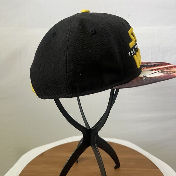 Star Wars The Force Awakens Snapback Hat Black Yellow Embroidered Flat Bill Cap - Picture 6 of 7
